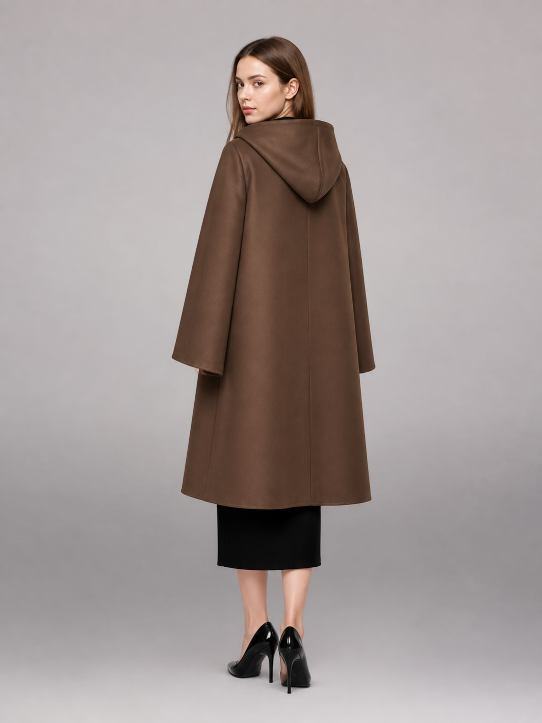 Brown Medieval Hooded Carnival Cloak