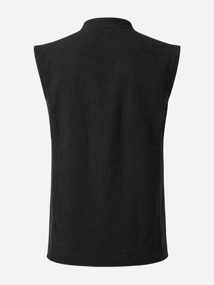Gothic Lace-Up Vest with Stand Collar