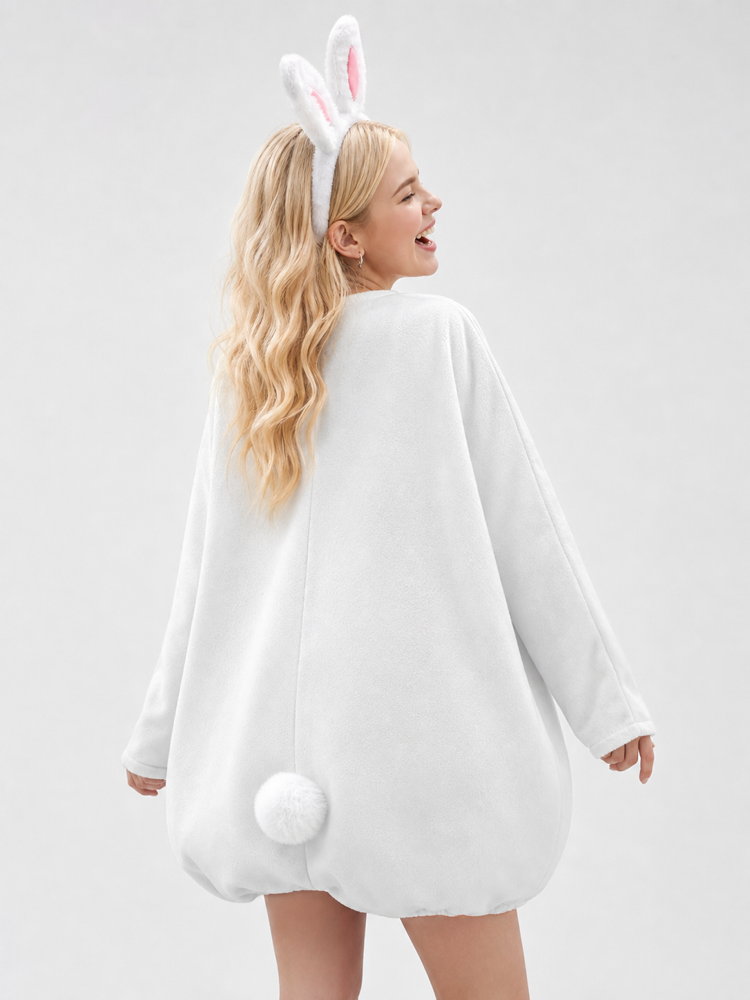 Rabbit Costume with Ears, Tail, and Pink Panel