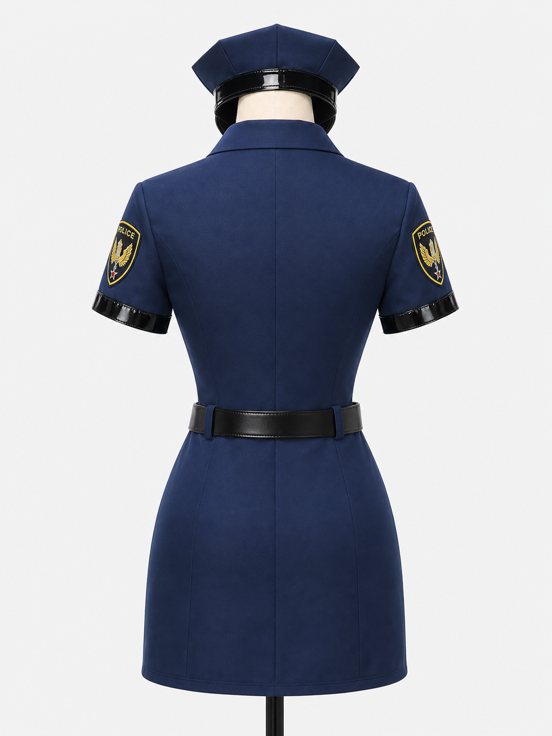 Police cosplay costume with belt and cap