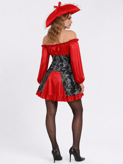 Pirate Halloween costume with dress and hat
