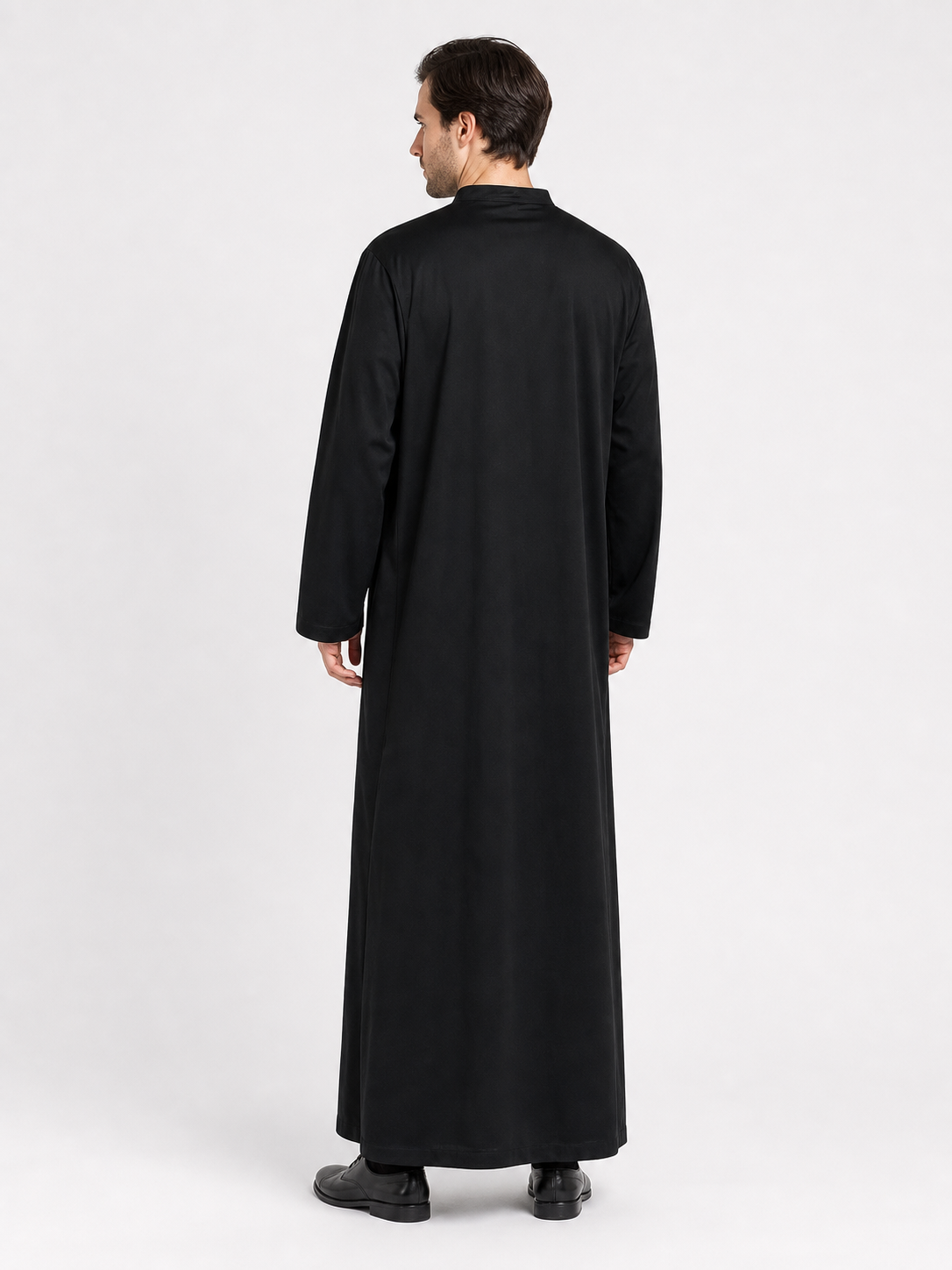 Halloween Priest Costume, Black Robe with Collar