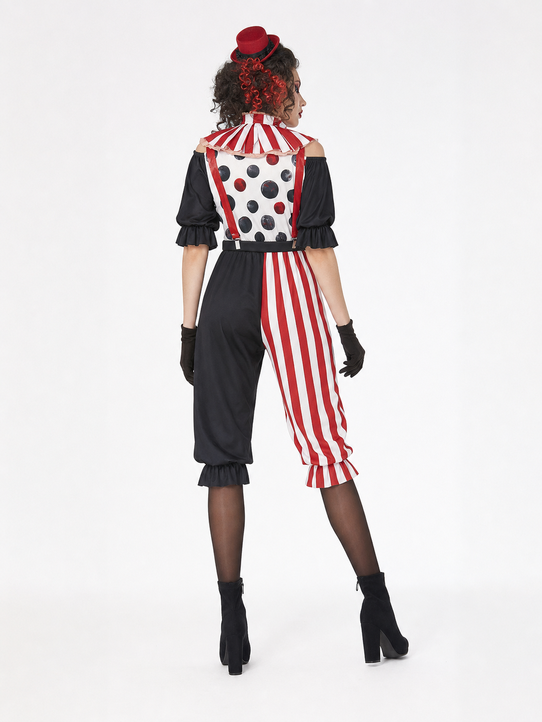 Halloween Clown Costume with Collar and Gloves