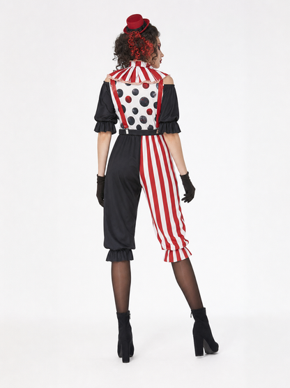 Halloween Clown Costume with Collar and Gloves