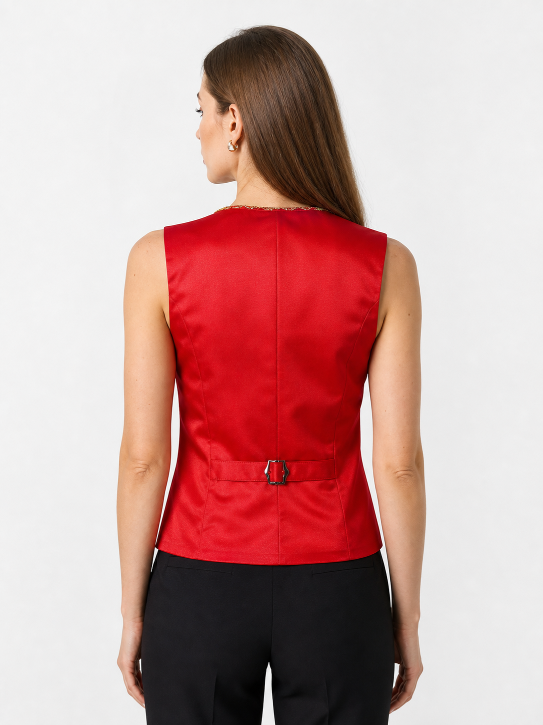 Embroidered Carnival Vest for Halloween, Red