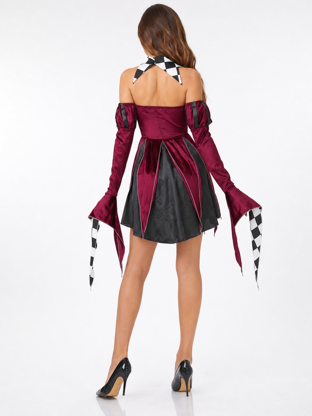 Clown Cosplay Dress with Mask and Accessory