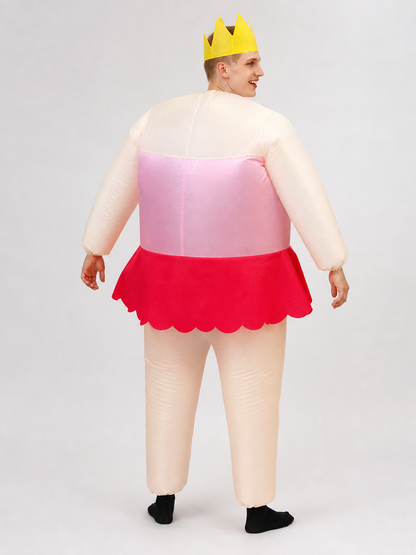Inflatable clown costume in ballet style with a crown for the stage