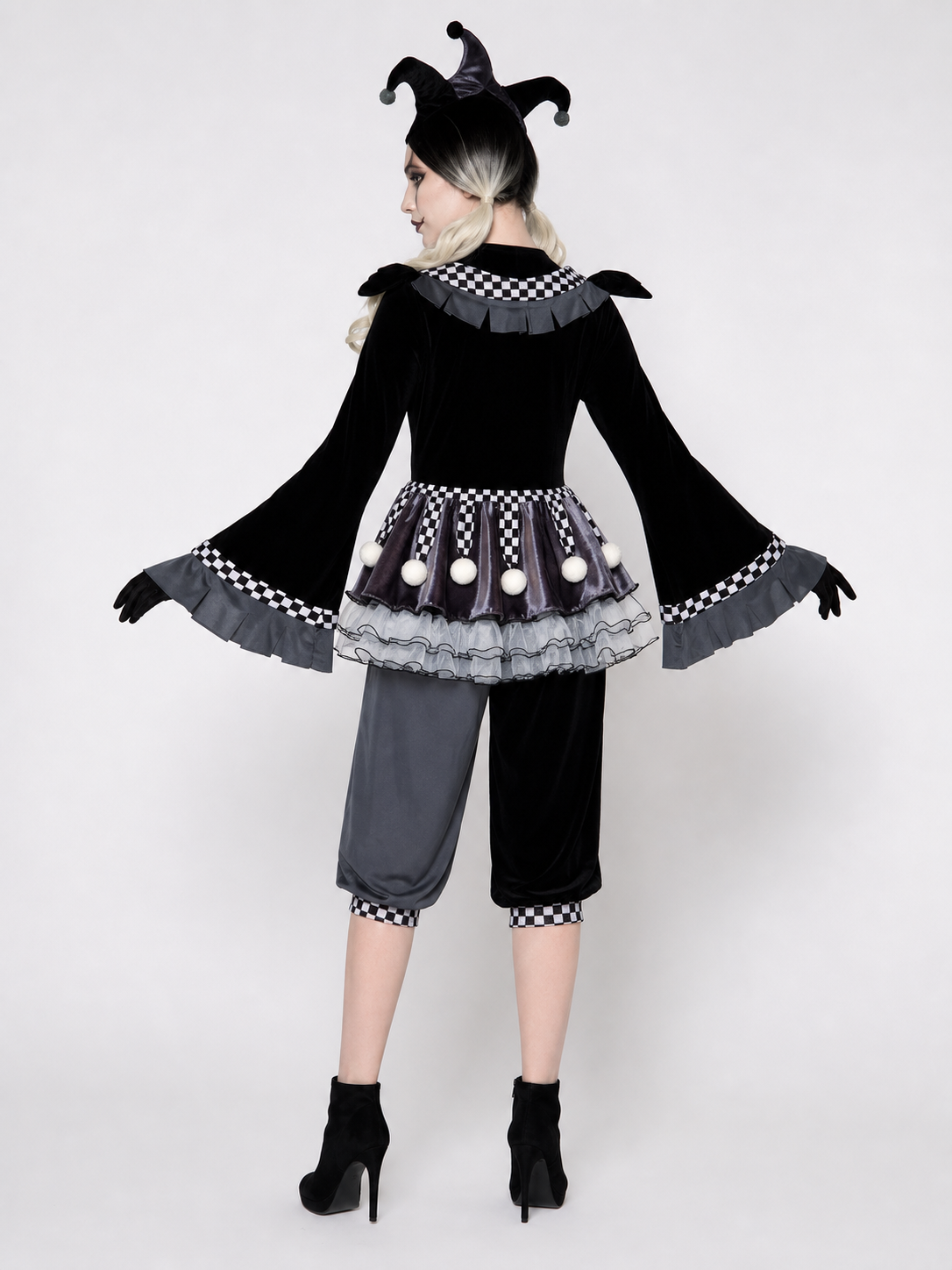 Gothic-Style Clown Costume for Halloween