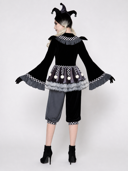 Gothic-Style Clown Costume for Halloween