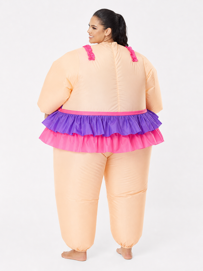 Inflatable clown costume in a ballet tutu style