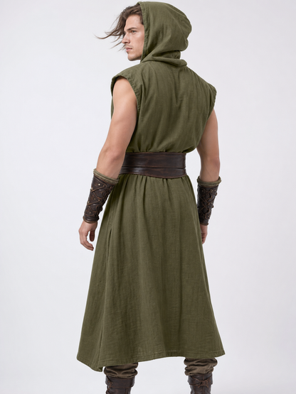 Medieval Cosplay Hooded Tunic with Belt