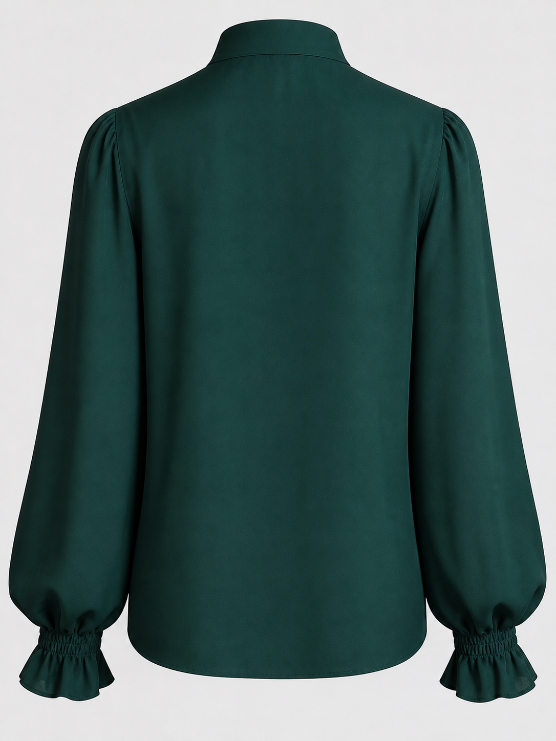 Vintage Ruffled Blouse, Dark Green