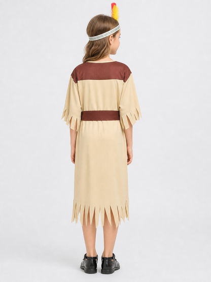 Native American-style carnival costume with dress