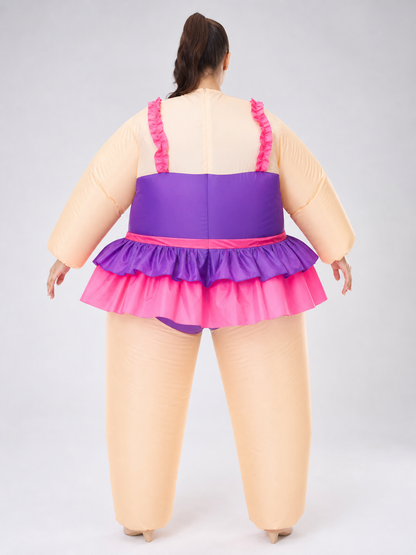Inflatable clown costume in a ballet tutu style