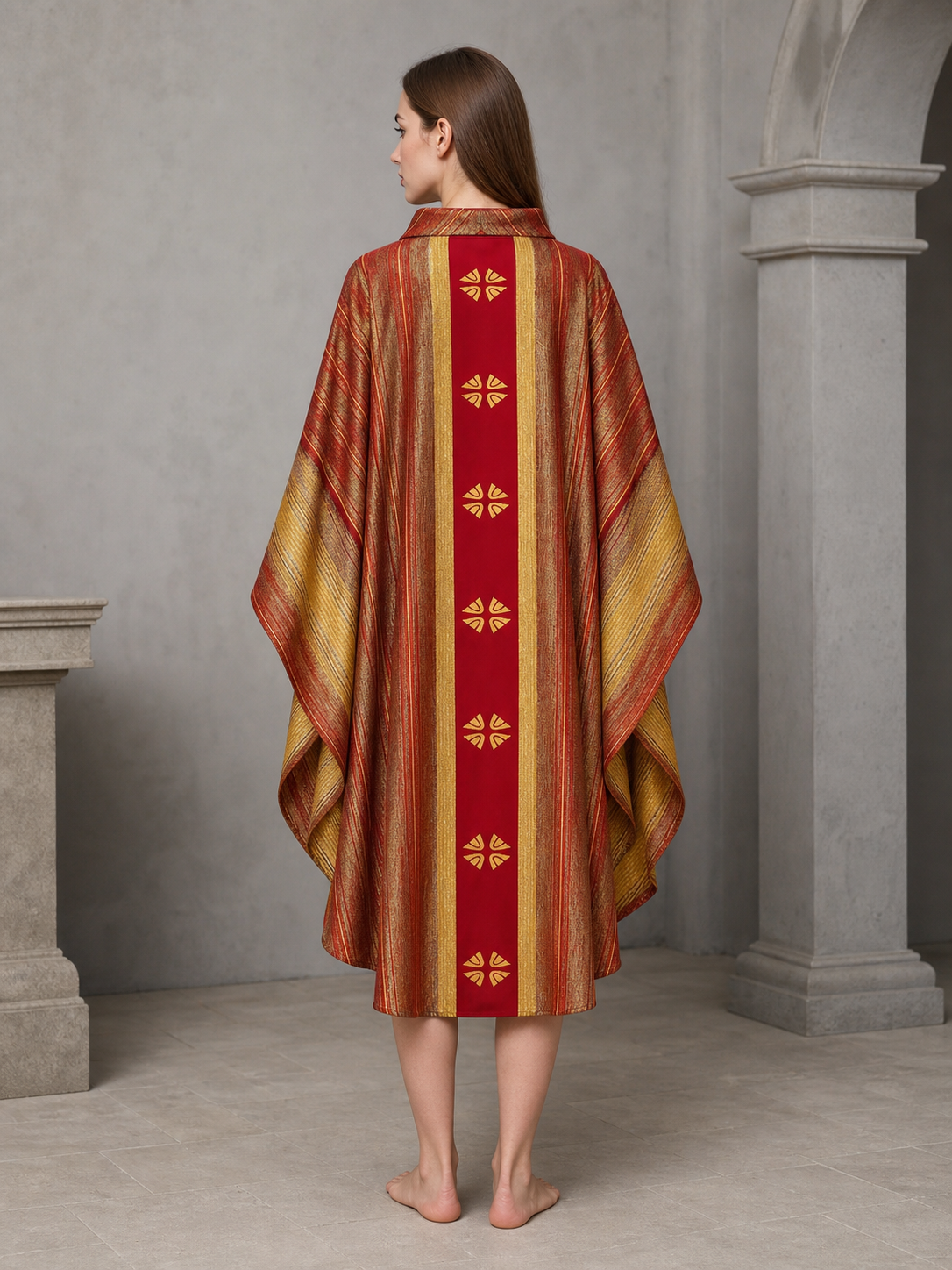 Medieval Cosplay Cloak with Gold Decoration