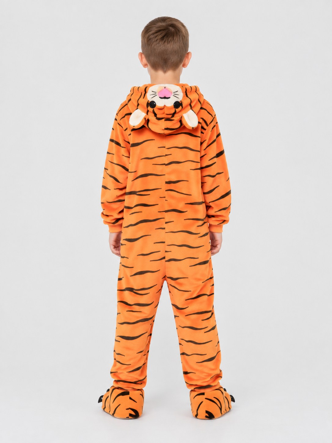 Kids' Hooded Tiger Striped One-Piece Pajama