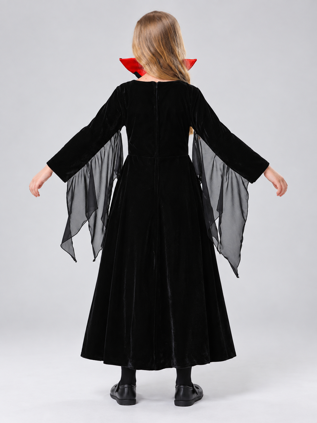 Vampire Costume with Collar and Lacing back view
