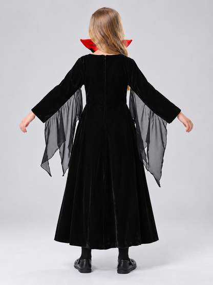 Vampire Costume with Collar and Lacing back view