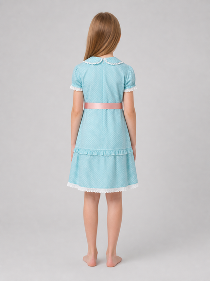 Shining Cosplay Dress with Collar and Sash