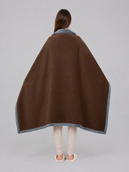 Reversible Pet Blanket, Brown and Gray back view