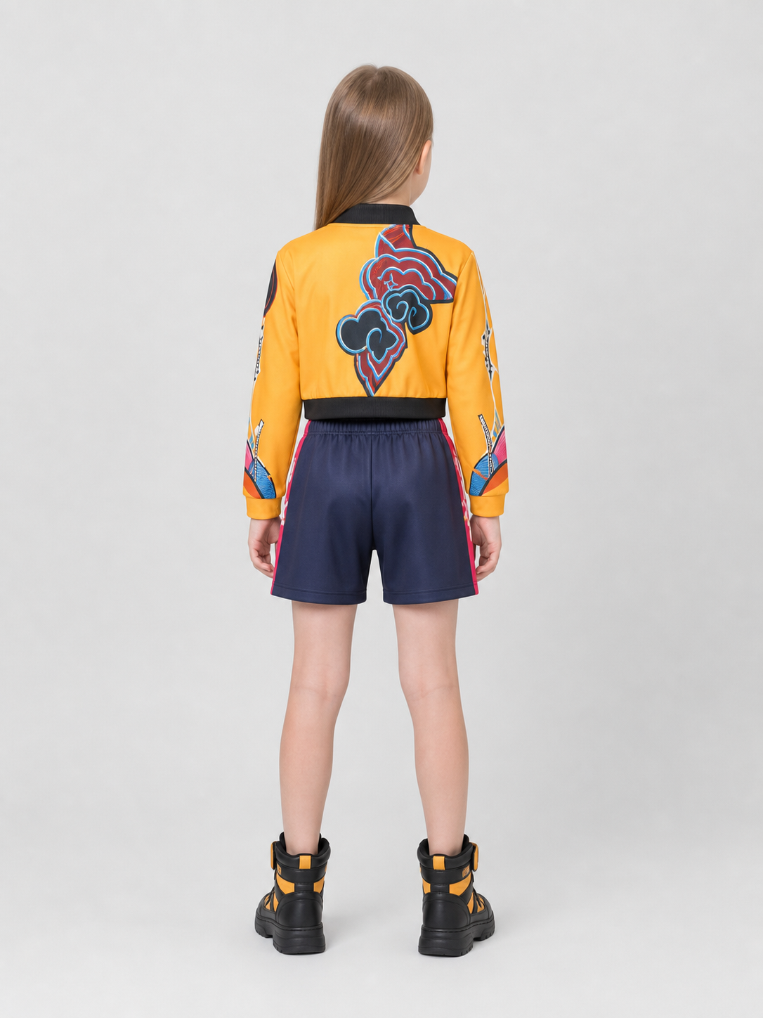 Superhero Cosplay Set: Jacket and Shorts back view