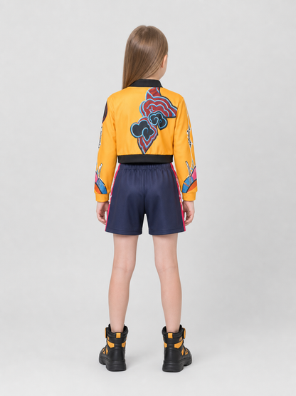 Superhero Cosplay Set: Jacket and Shorts back view