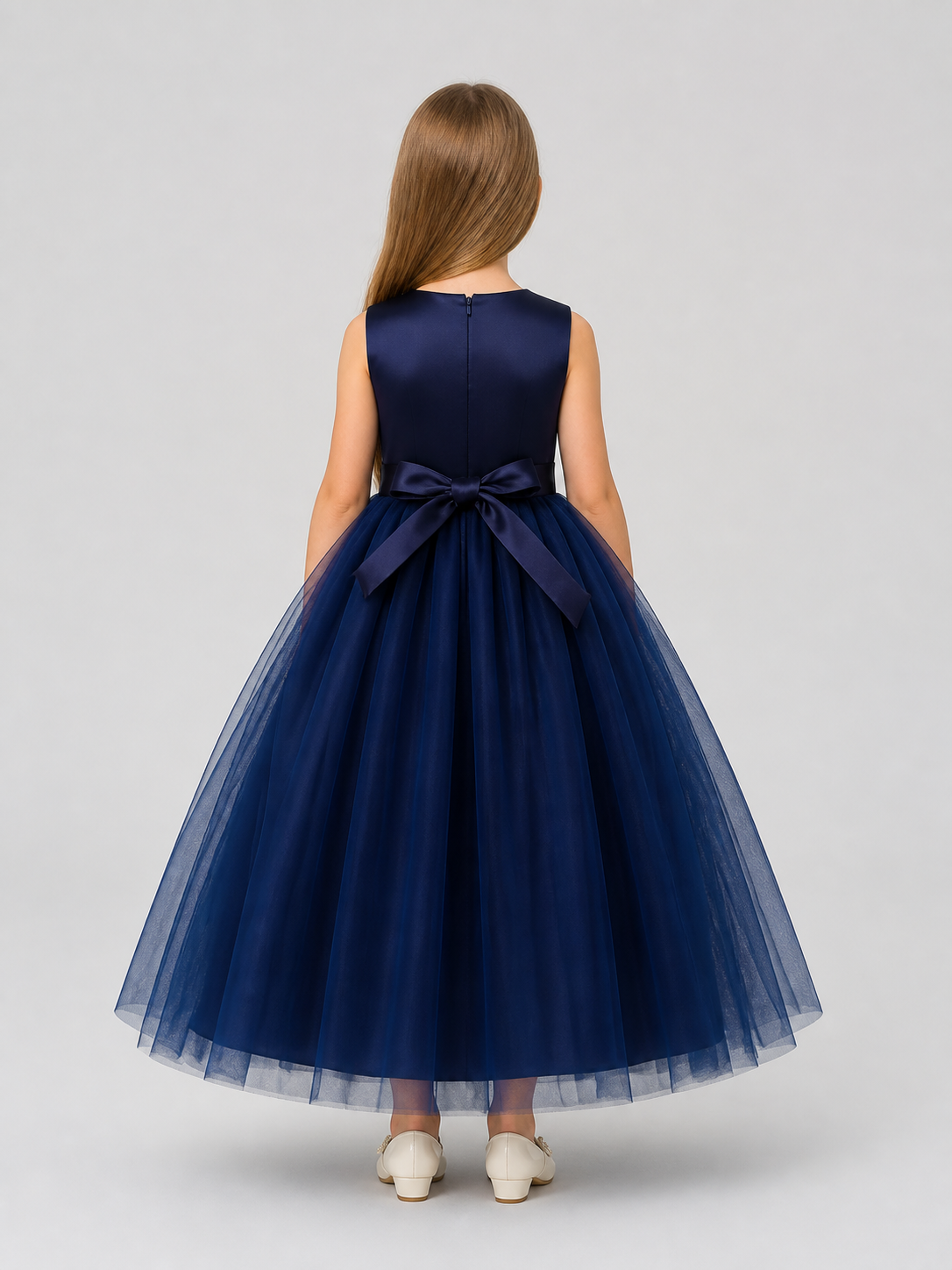 Puffy Tulle Princess Dress for Weddings and Stage Performances back view