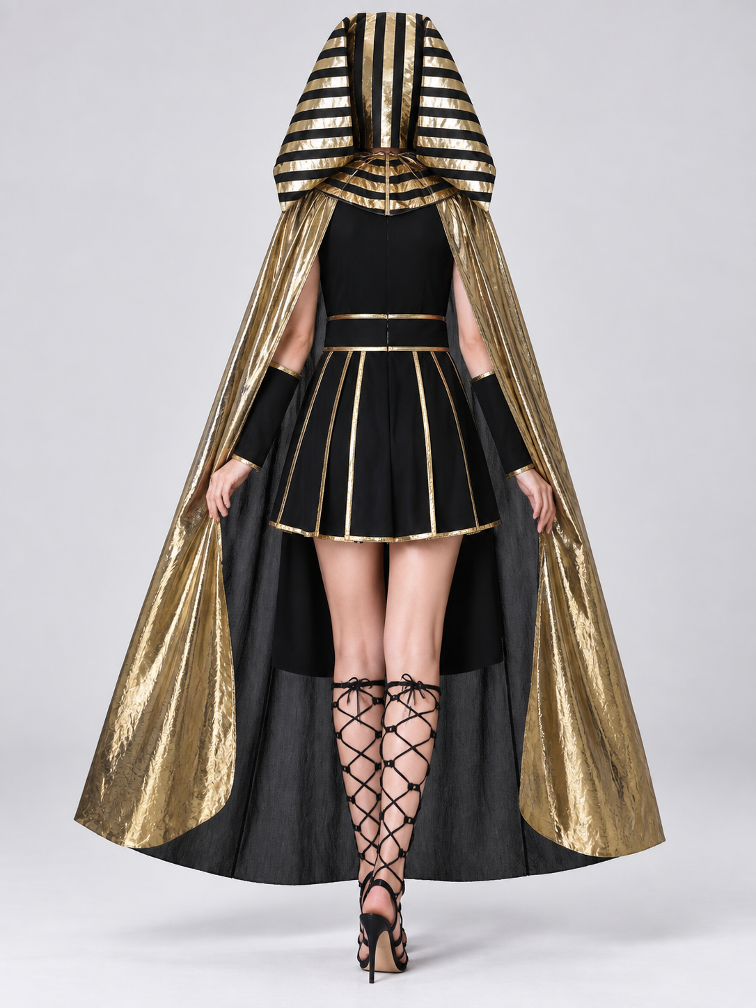 Egyptian-Style Carnival Costume with Cape back view