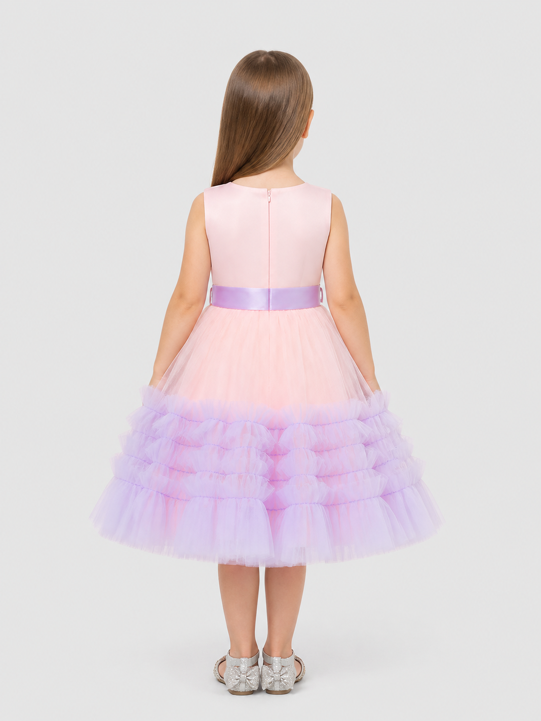 Party Dress with Full Skirt and Ribbon back view