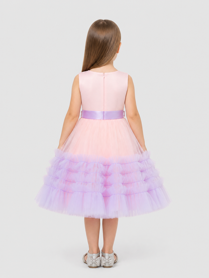 Party Dress with Full Skirt and Ribbon back view