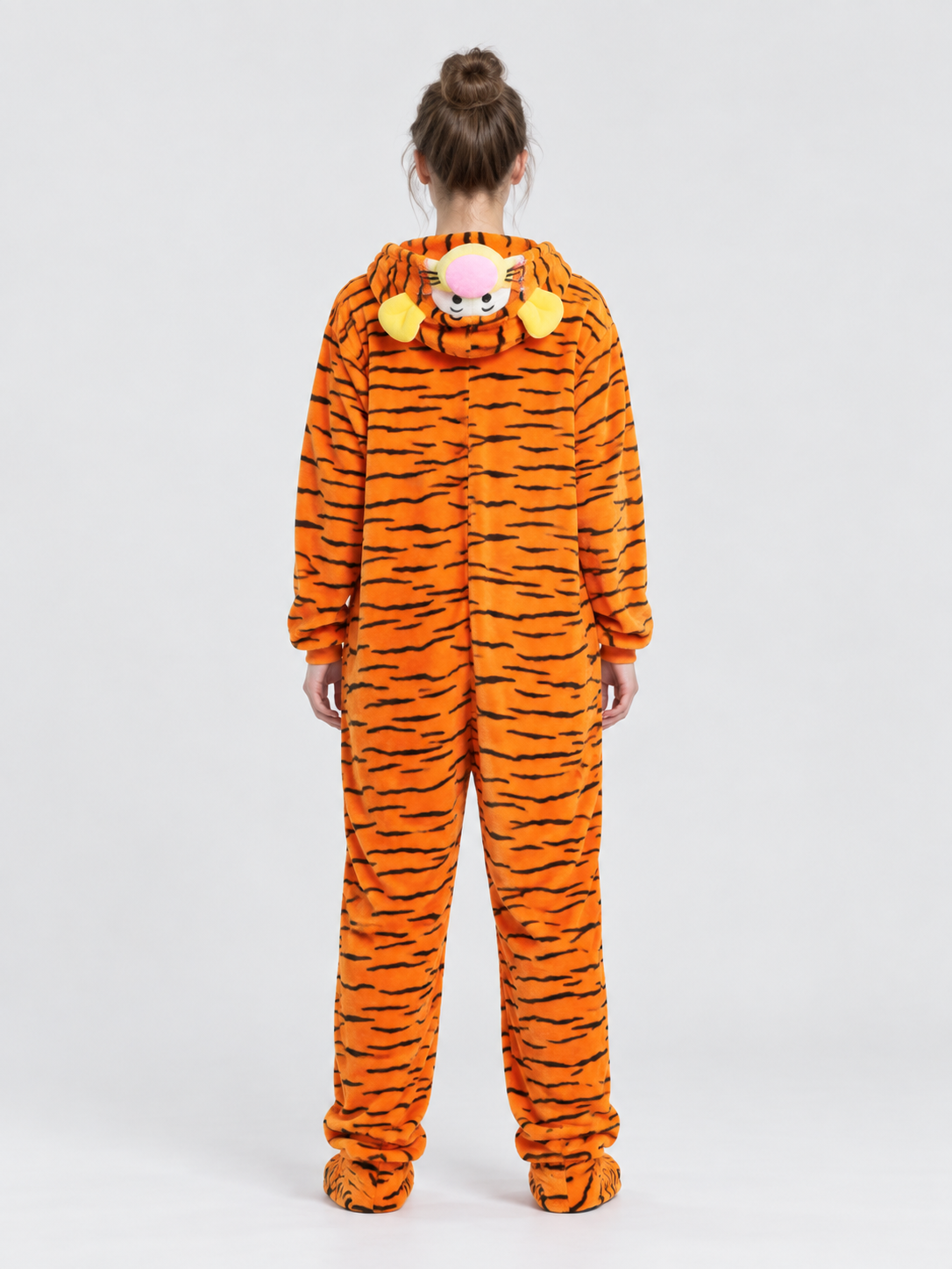 Orange Tiger-Striped Kigurumi Pajama with Hood
