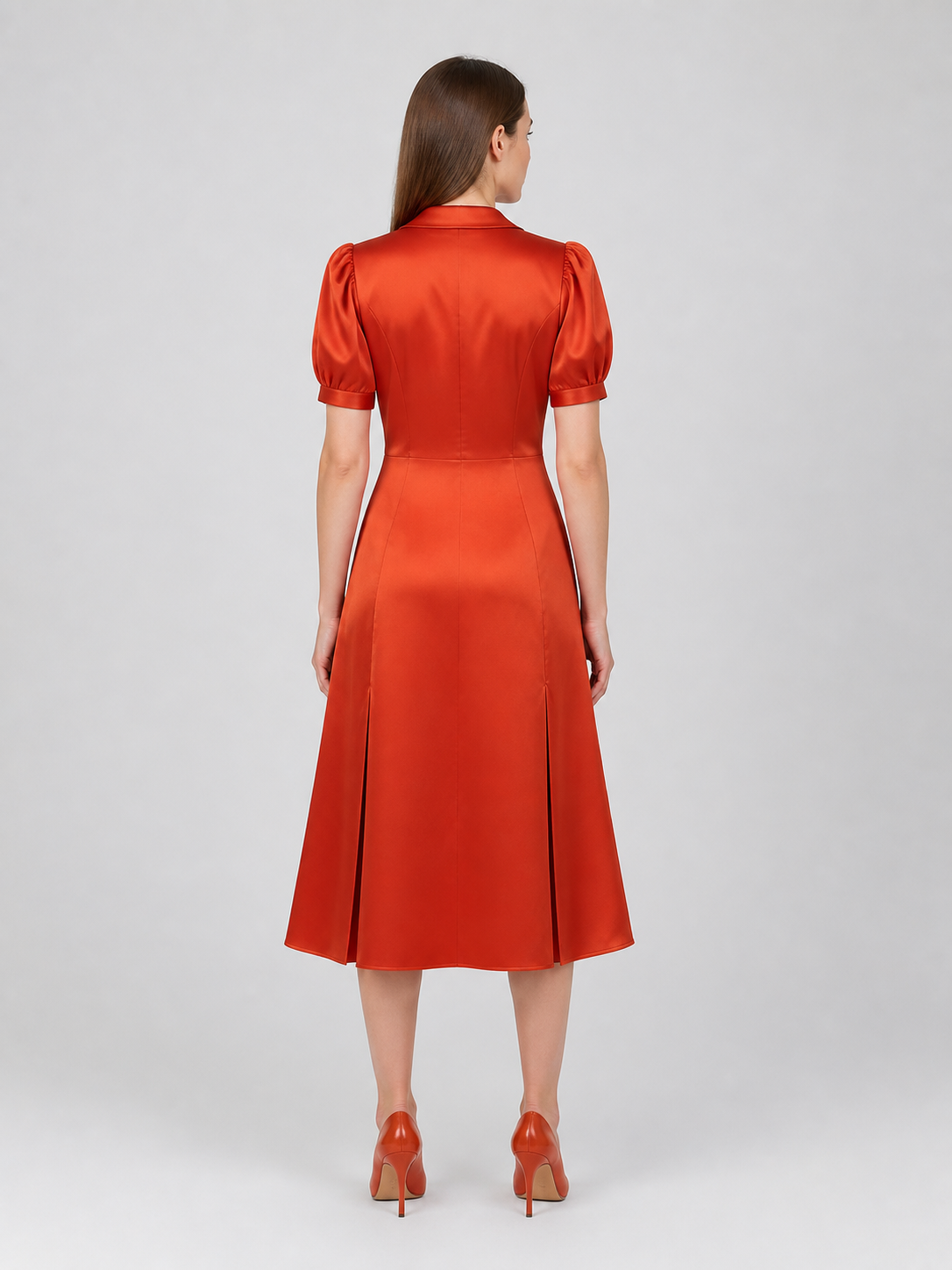 Long Dark Fantasy–Style Cosplay Dress back view