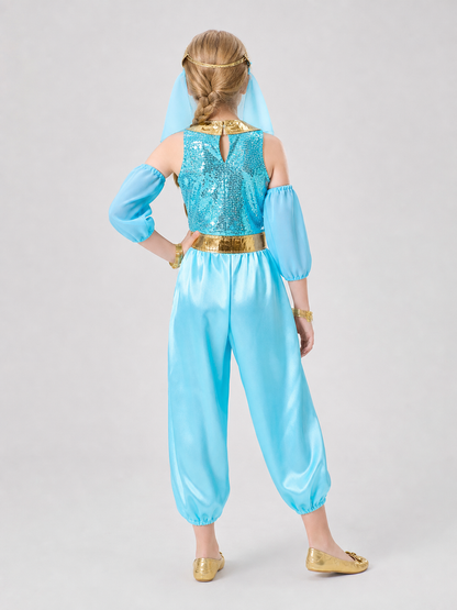 Carnival Princess Costume with Veil and Sequins