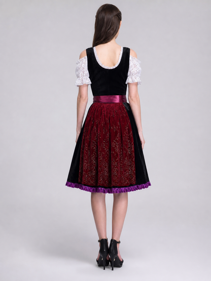 Retro-Style Dress with Bow and Floral Detail