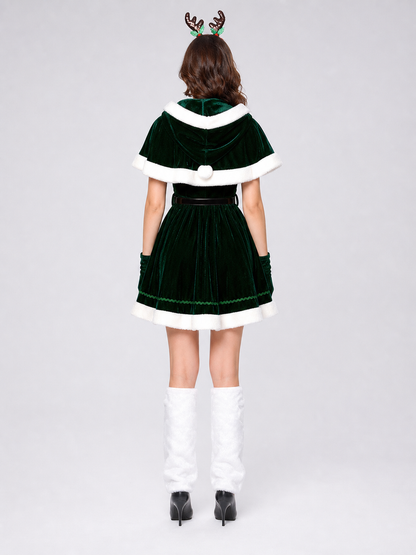New Year's Dress with Cape and Reindeer Details