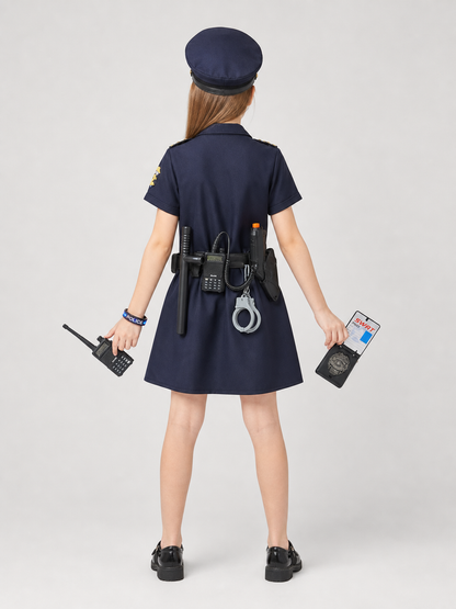 Police Costume with Accessories, Dark Navy back view