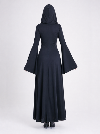 Gothic Hooded Robe with Lacing