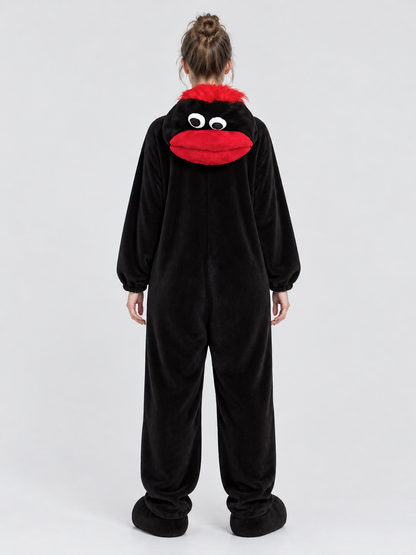 Insulated jumpsuit pajama with cartoon head