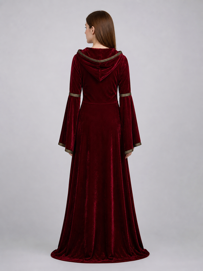 Medieval Hooded Dress, Gothic Style