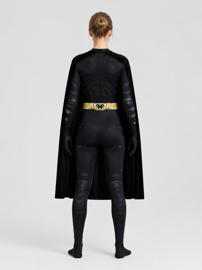 Batman Costume: Fitted Jumpsuit with Cape back view