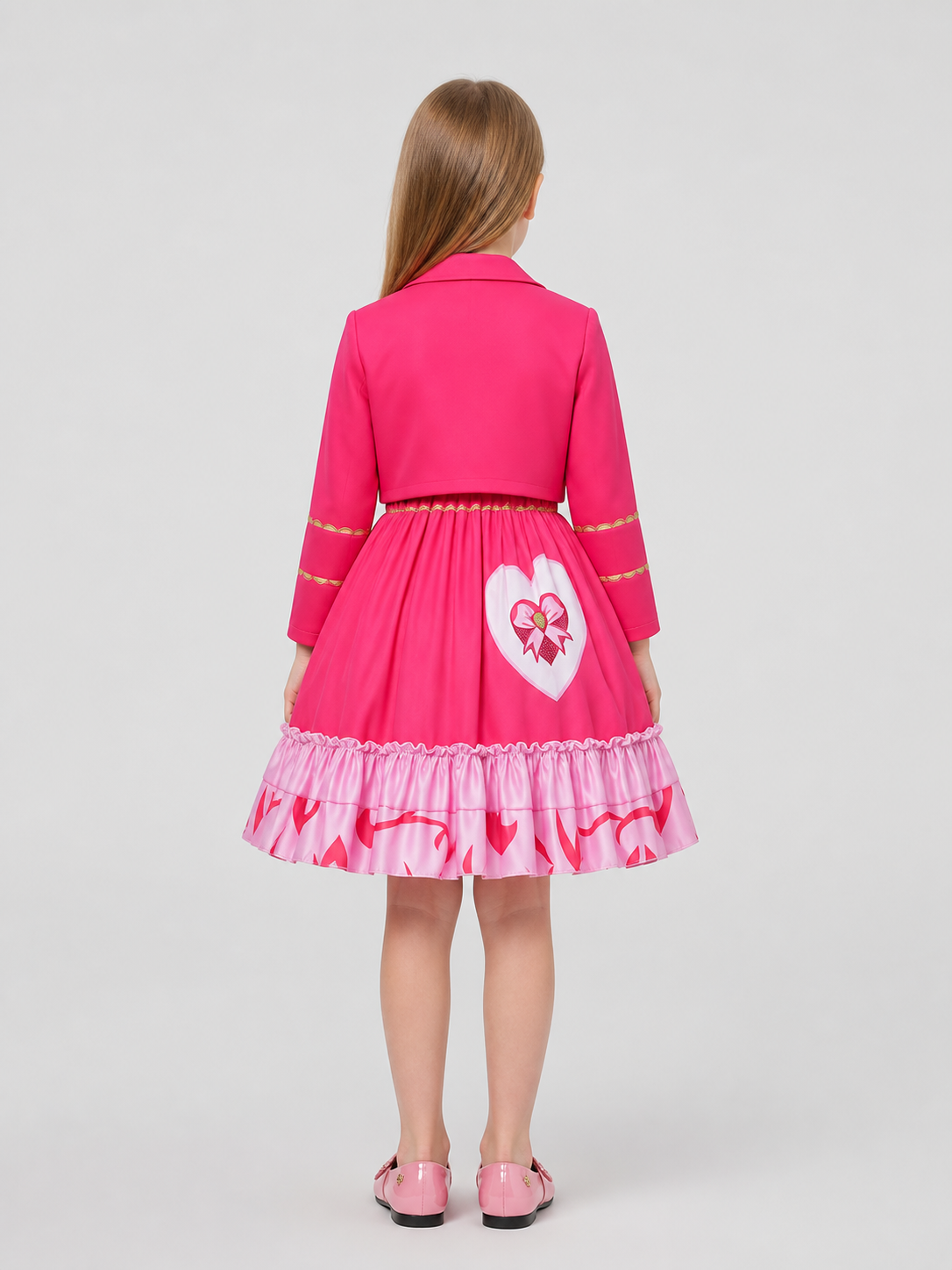 Descendants 5 Cosplay Set: Pink Dress and Jacket back view