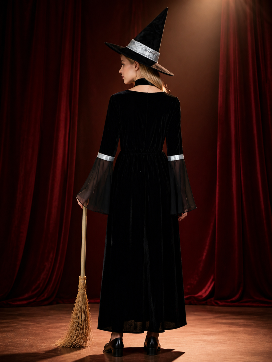 Witch Costume, Long Halloween Dress back view