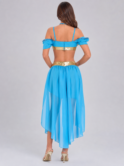Eastern-Style Stage Costume, Blue and Gold