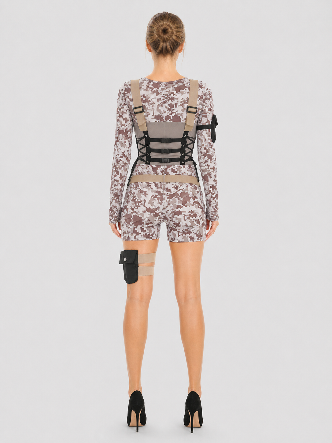 Tactical Camouflage Pilot Romper back view