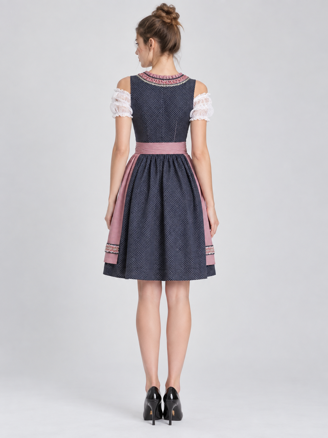 Bavarian-Style Dress with Apron for Oktoberfest