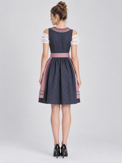 Bavarian-Style Dress with Apron for Oktoberfest