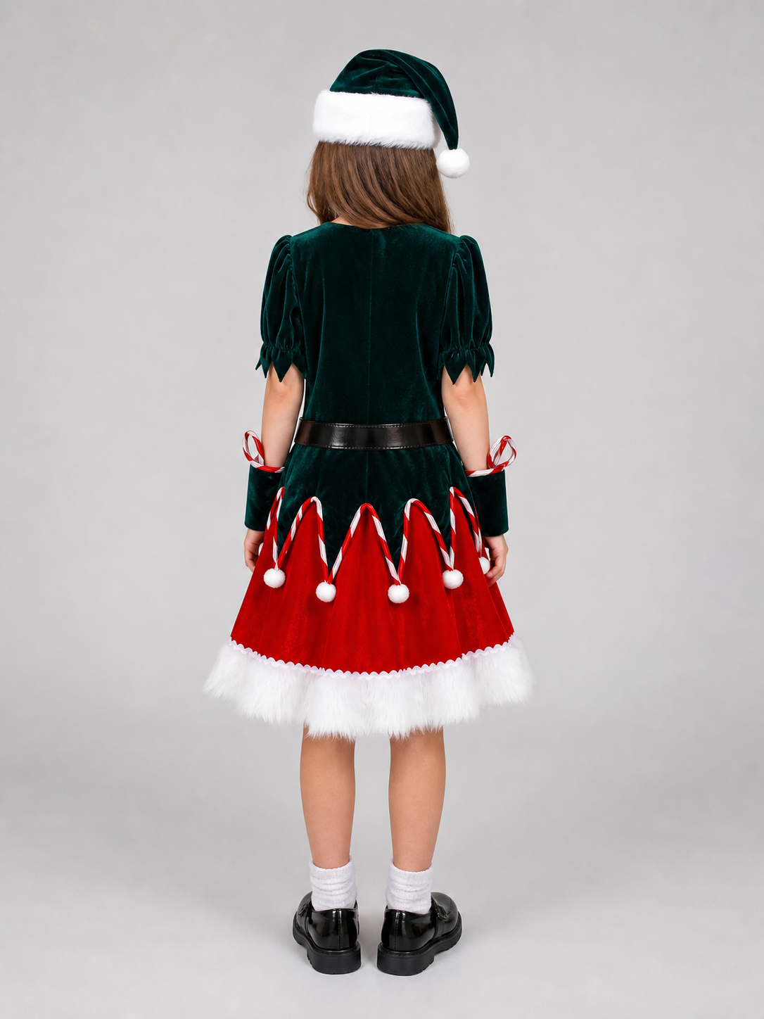 New Year's costume: dress, hat, belt, and sleeves
