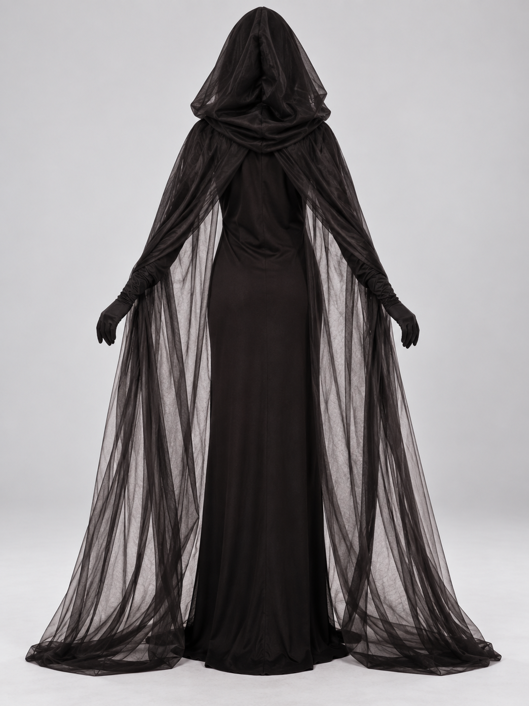 Carnival Witch Costume with Dress, Cape, and Gloves