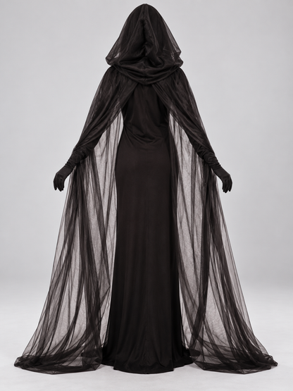 Carnival Witch Costume with Dress, Cape, and Gloves