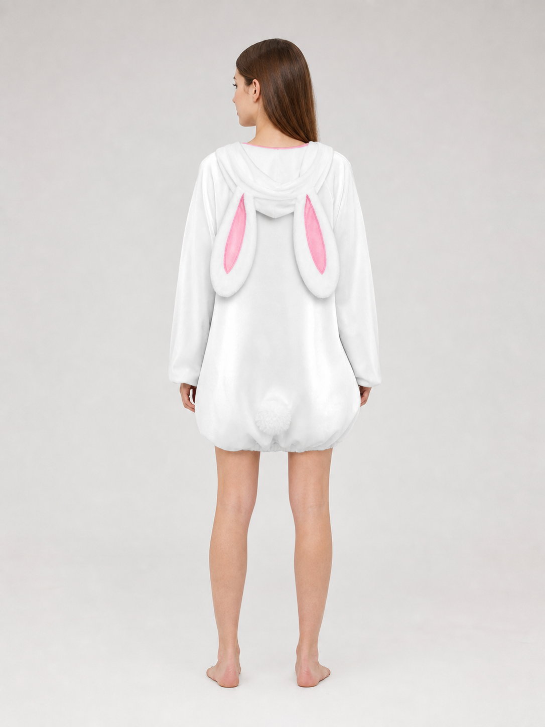 Rabbit Costume with Ears, Tail, and Pink Panel